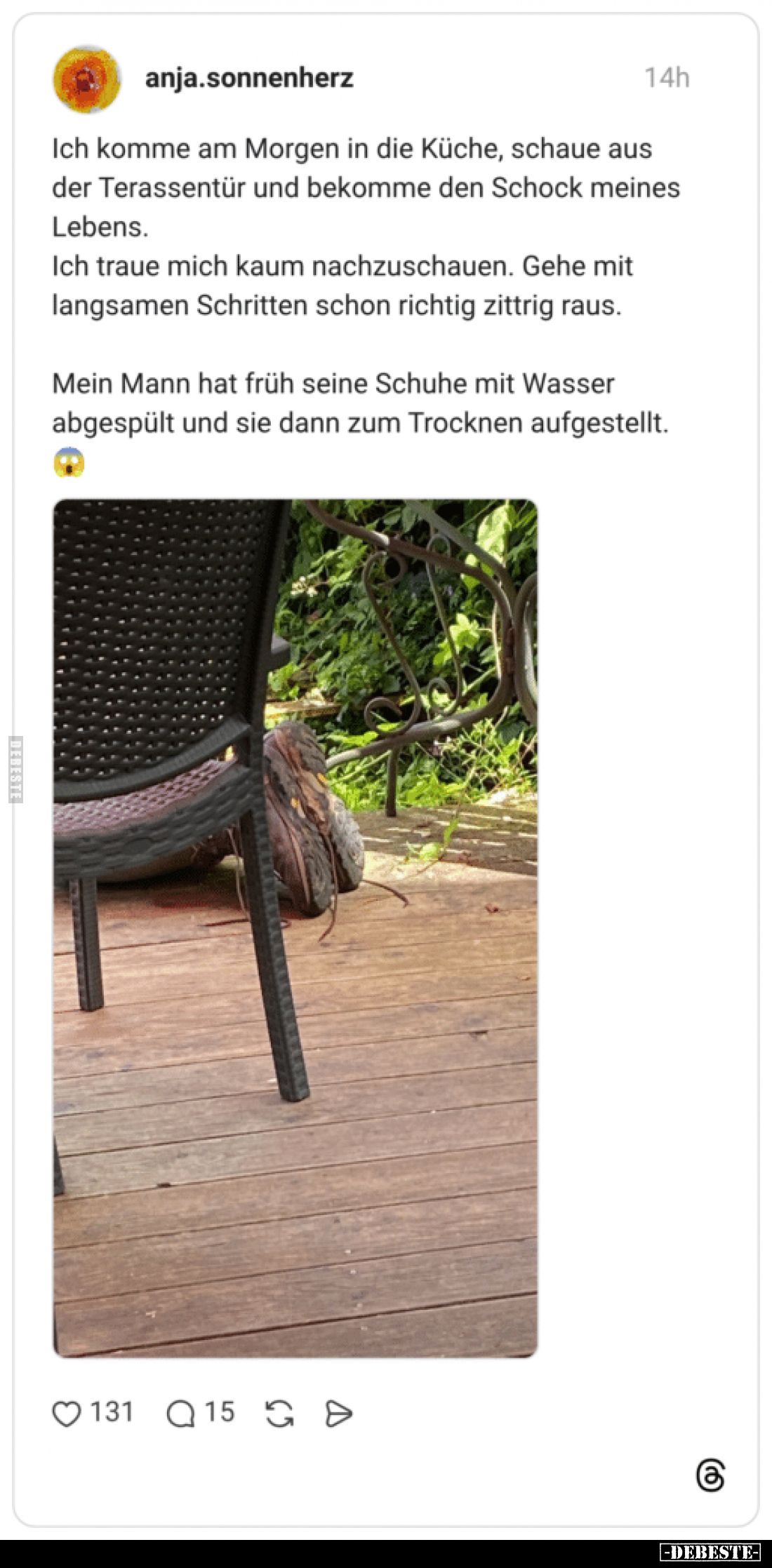 Ich komme am Morgen in die Küche, schaue aus der.. - Lustige Bilder | DEBESTE.de