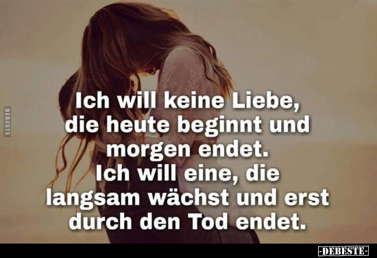 Ich will keine Liebe, die heute beginnt und morgen endet.. - Lustige Bilder | DEBESTE.de