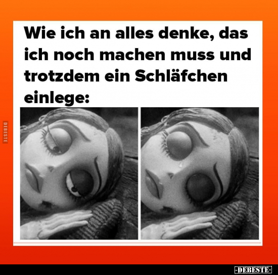 Wie ich an alles denke, das ich noch machen muss und trotzdem ein Schläfchen einlege: