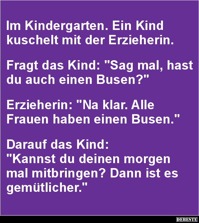 Im Kindergarten. Ein Kind kuschelt mit der Erzieherin.. - Lustige Bilder | DEBESTE.de