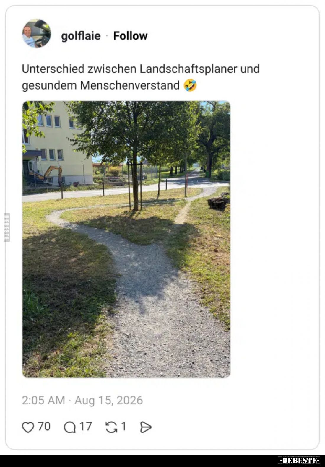 Unterschied zwischen Landschaftsplaner und
gesundem Menschenverstand