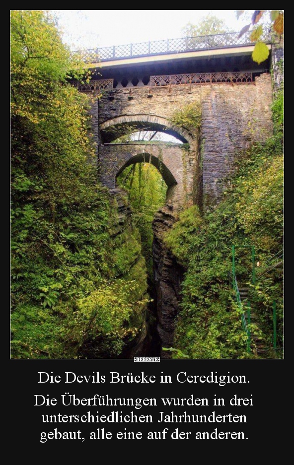 Die Devils Brücke in Ceredigion..