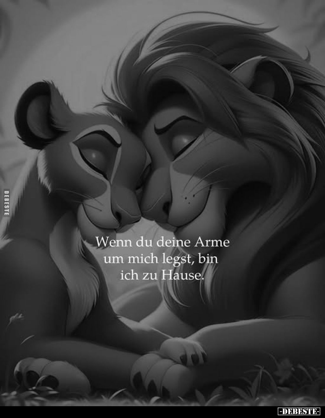 Wenn du deine Arme um mich legst, bin ich zu Hause.