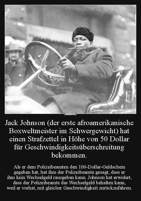 Jack Johnson (der erste afroamerikanische Boxweltmeister.. - Lustige Bilder | DEBESTE.de