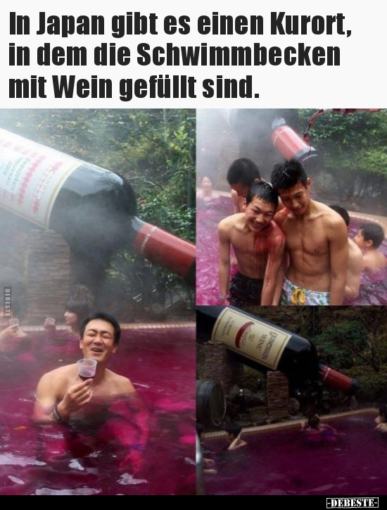 In Japan gibt es einen Kurort, in dem die Schwimmbecken mit..