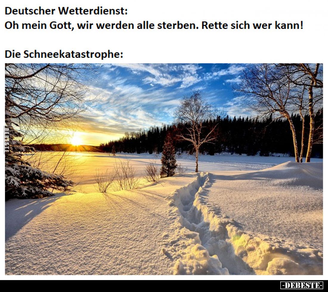 Deutscher Wetterdienst: Oh mein Gott, wir werden alle sterben. Rette sich wer kann! Die Schneekatastrophe: