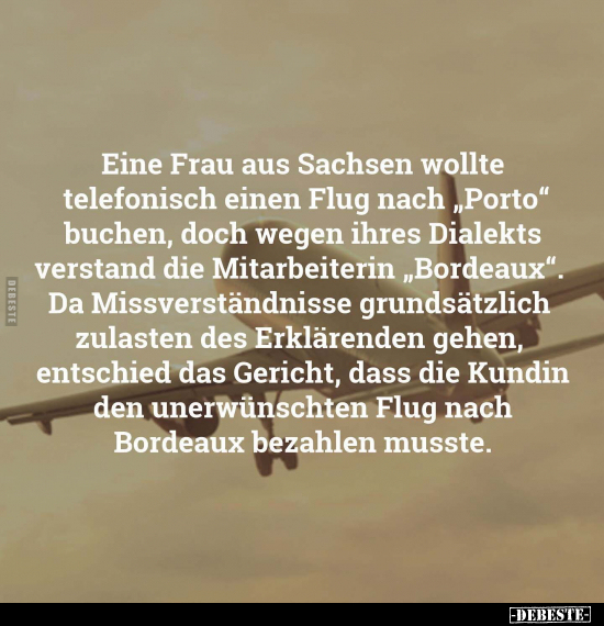 Eine Frau aus Sachsen wollte telefonisch einen Flug.. - Lustige Bilder | DEBESTE.de