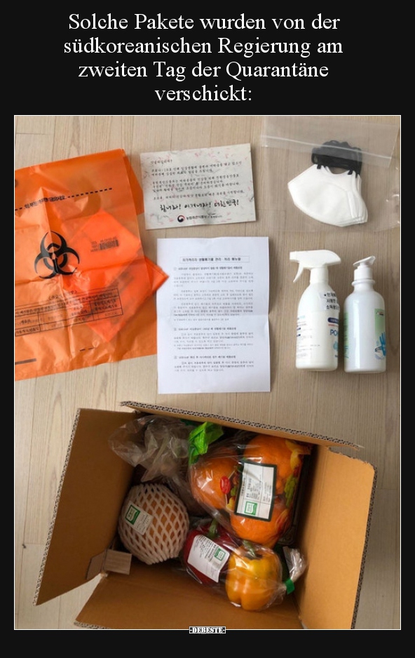 Solche Pakete wurden von der südkoreanischen Regierung am..
