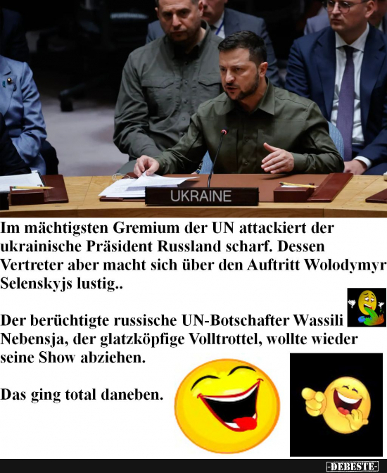 Putin und der russische Volltrottel bei der UN - Lustige Bilder | DEBESTE.de