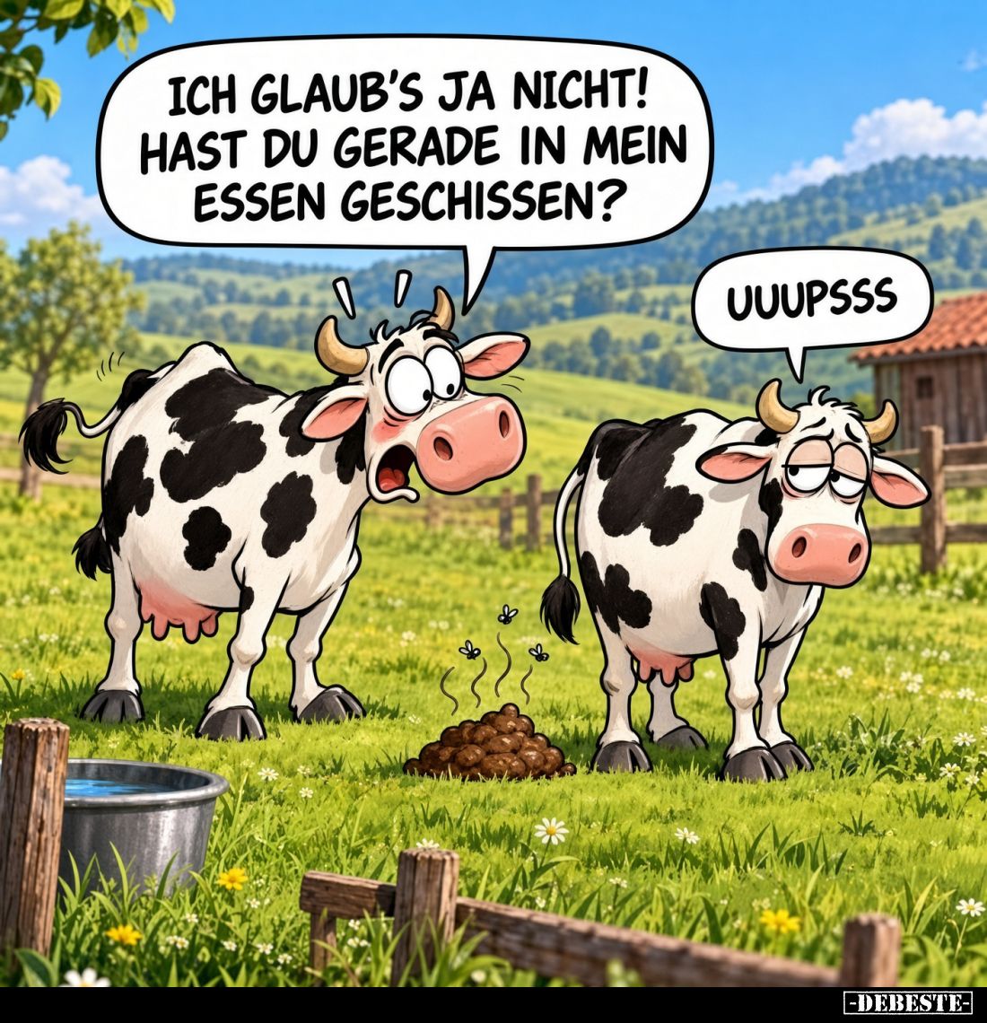 Ich glaub's ja nicht! Hast du gerade in mein Essen geschissen?
-
Uuupsss