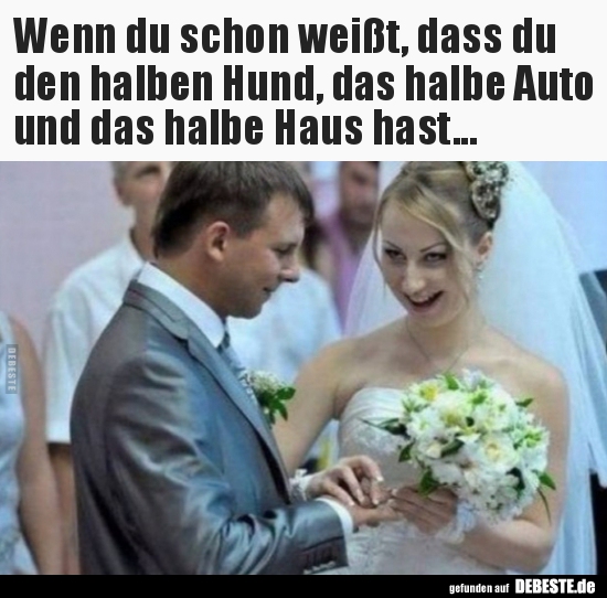 Wenn du schon weißt, dass du den halben Hund, das halbe..