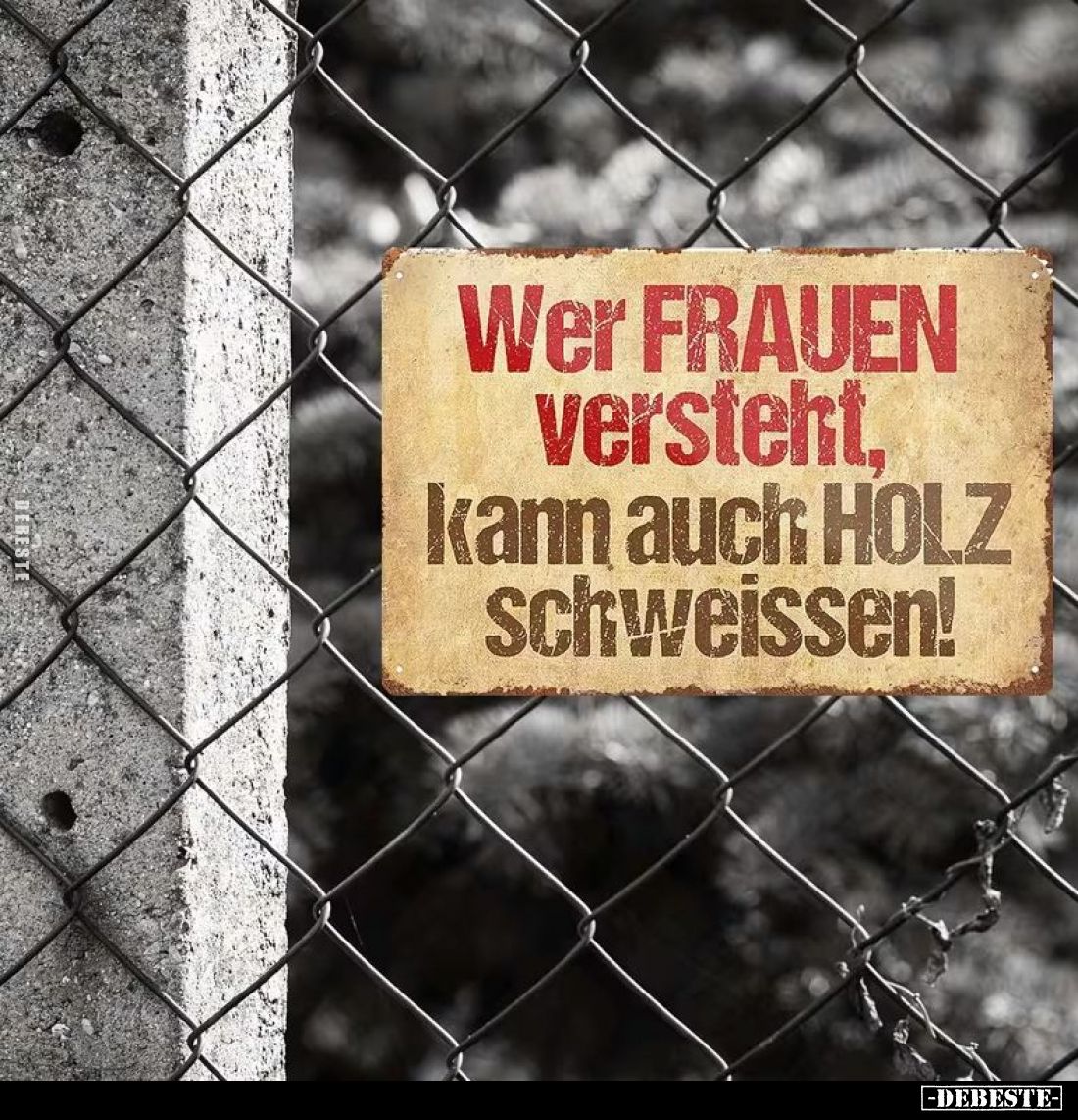 Wer FRAUEN versteht,
kann auch HOLZ schweissen!