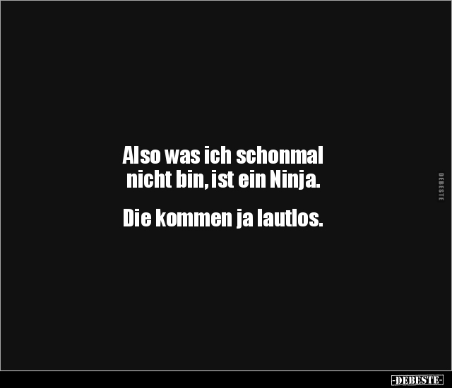 Also was ich schonmal nicht bin, ist ein Ninja.. - Lustige Bilder | DEBESTE.de