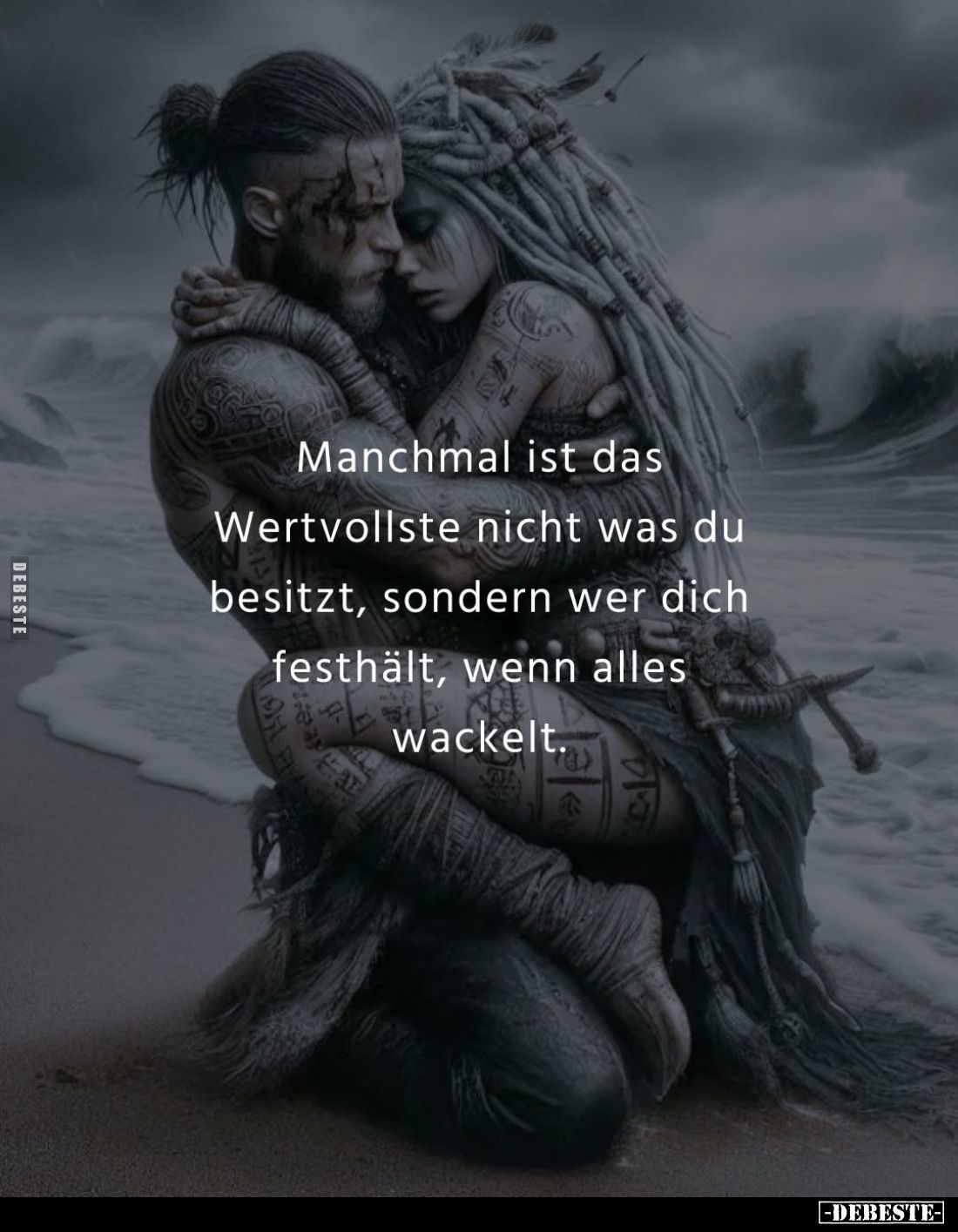 Manchmal ist das Wertvollste nicht was du besitzt, sondern wer dich festhält, wenn alles wackelt.
