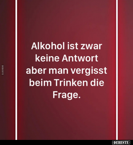 Alkohol ist zwar keine Antwort.. - Lustige Bilder | DEBESTE.de