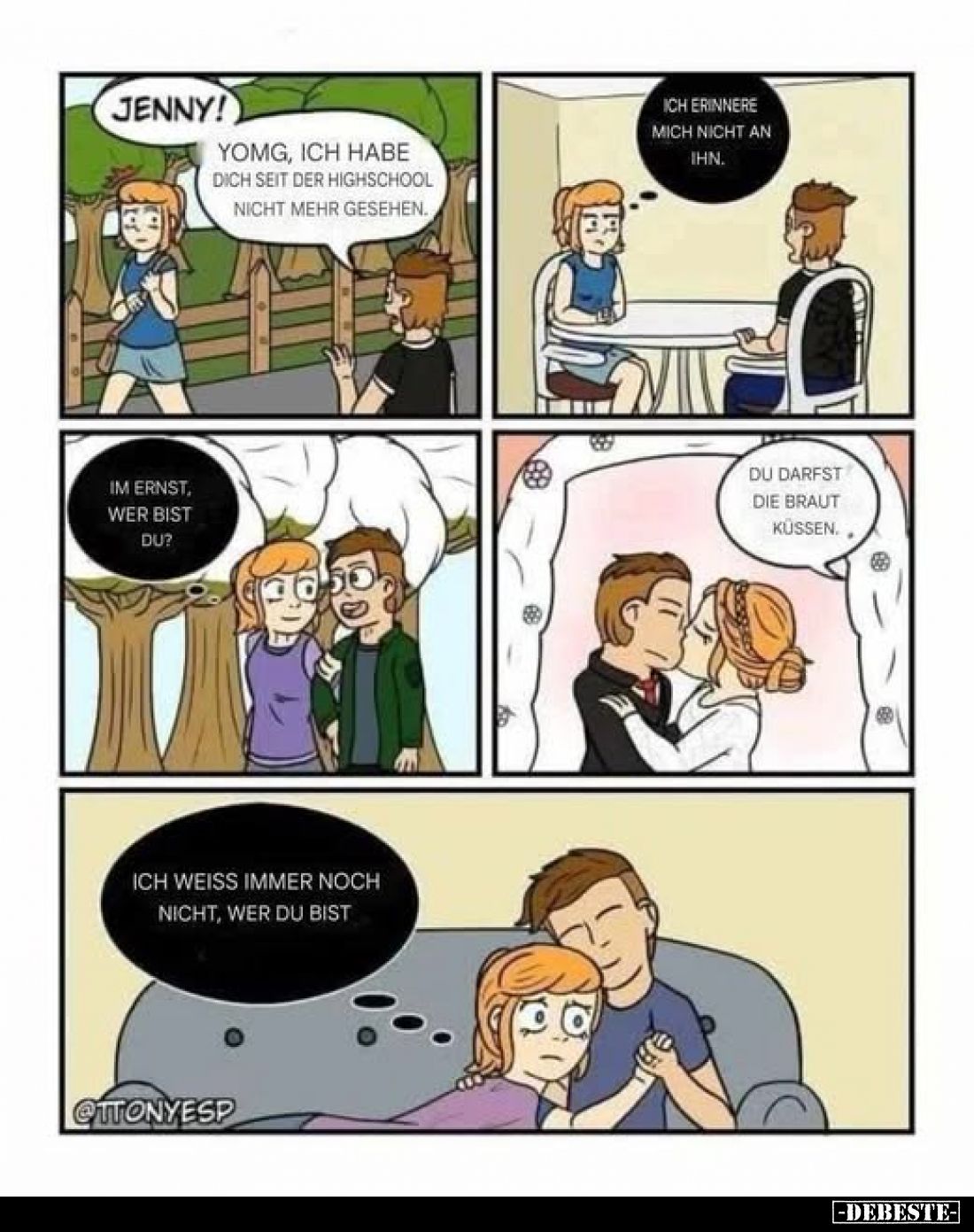 Jenny!
Yomg, ich habe dich seit der Highschool nicht mehr gesehen.
-
Ich erinnere mich nicht an ihn.
-
Im Ernst, wer bis...