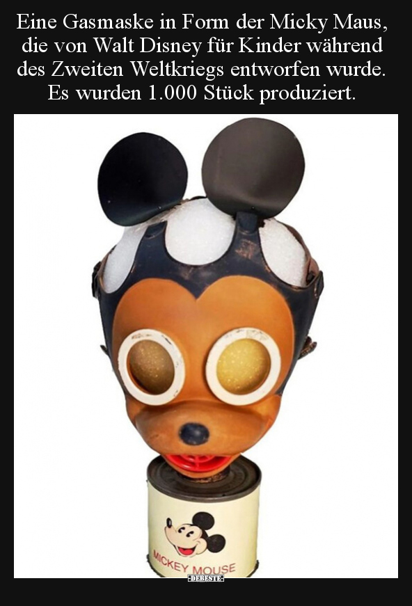 Eine Gasmaske in Form der Micky Maus, die von Walt Disney.. - Lustige Bilder | DEBESTE.de