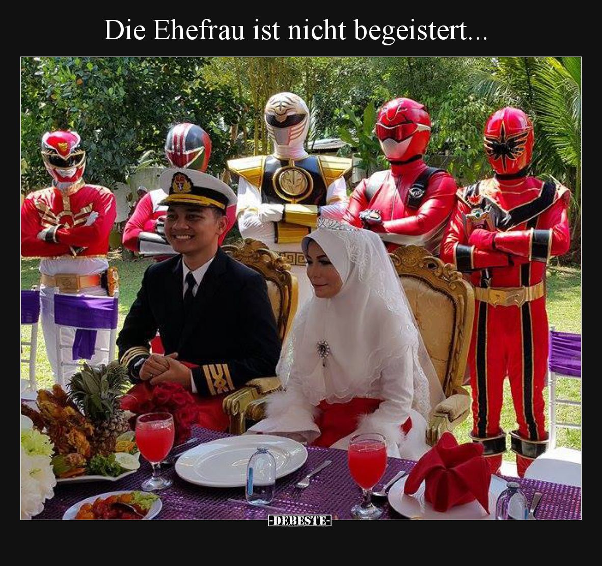 Die Ehefrau ist nicht begeistert.