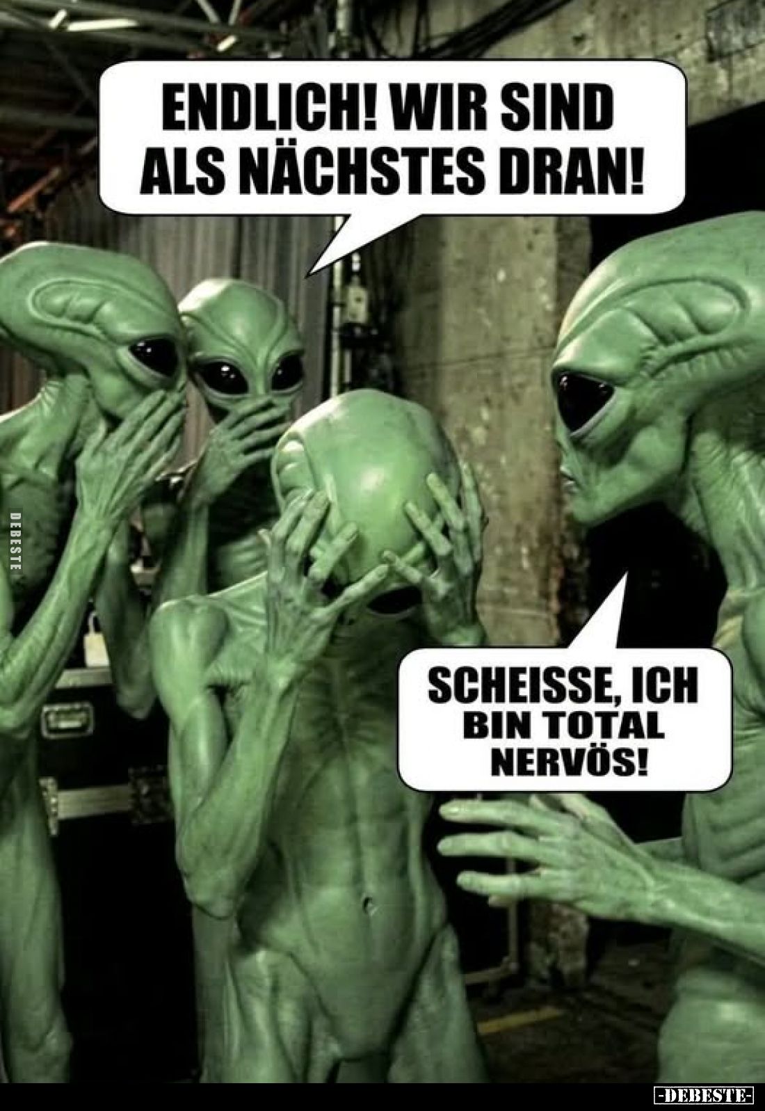 Endlich! Wir sind als nächstes dran!
-
Scheisse, ich bin total nervös!