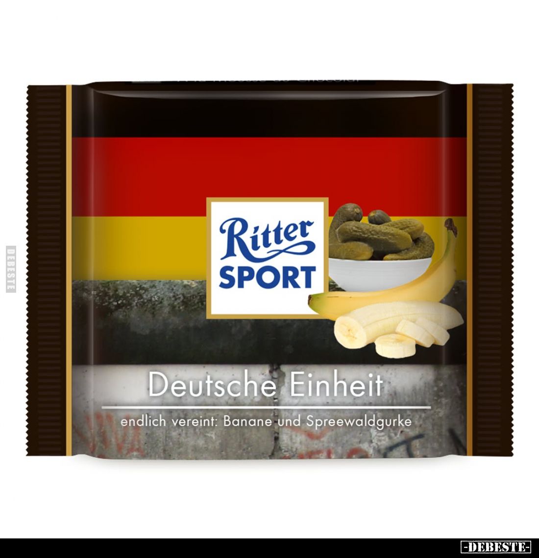 Deutsche Einheit.
Endlich vereint: Banane und Spreewaldgurke.
