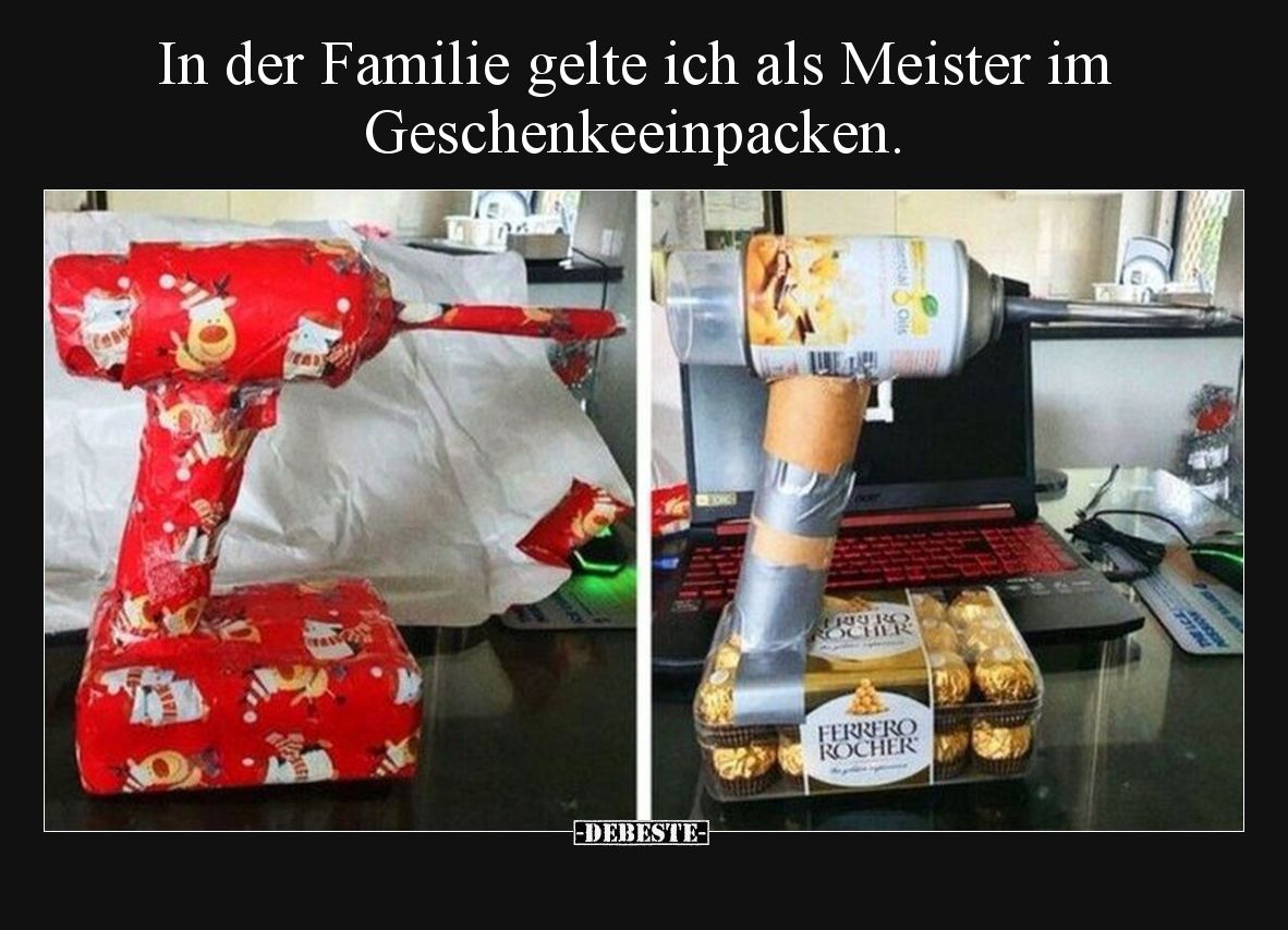 In der Familie gelte ich als Meister im Geschenkeeinpacken.
