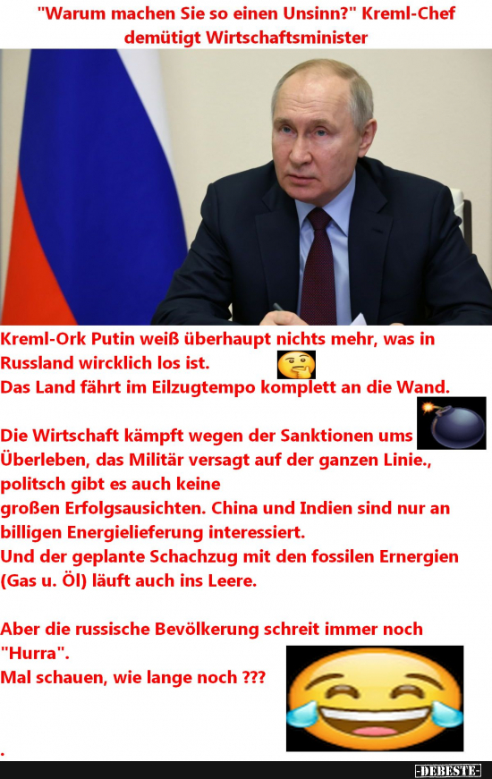 Putin wird von seinen Leuten komplett verarscht - Lustige Bilder | DEBESTE.de