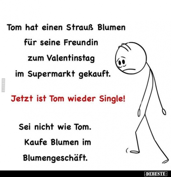 Tom hat einen Strauß Blumen für seine Freundin zum.. - Lustige Bilder | DEBESTE.de