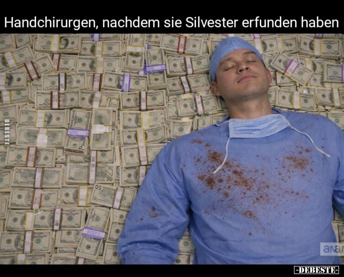 Handchirurgen, nachdem sie Silvester erfunden haben