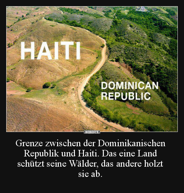 Grenze zwischen der Dominikanischen Republik und Haiti... - Lustige Bilder | DEBESTE.de