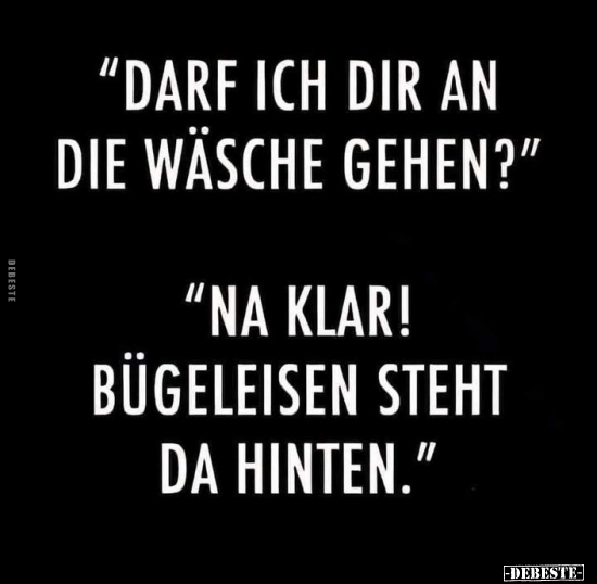 "Darf ich dir an die Wäsche gehen?".. - Lustige Bilder | DEBESTE.de