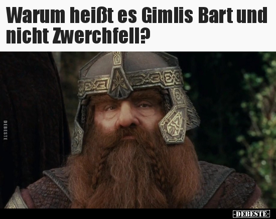 Warum heißt es Gimlis Bart und nicht Zwerchfell?.. - Lustige Bilder | DEBESTE.de