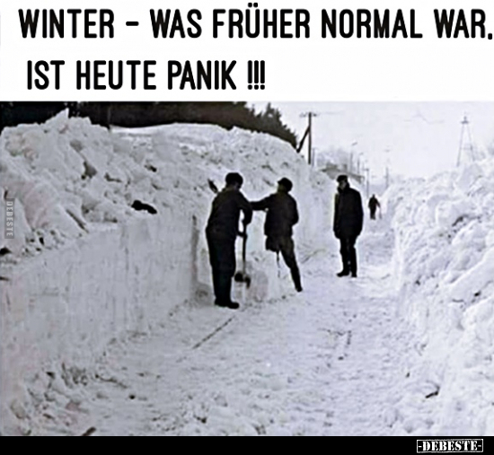 Winter - was früher normal war. Ist heute Panik!... - Lustige Bilder | DEBESTE.de