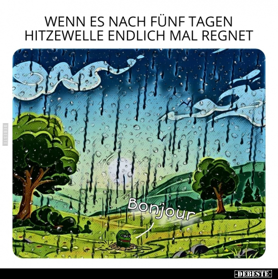 Wenn es nach fünf Tagen Hitzewelle endlich mal regner... - Lustige Bilder | DEBESTE.de