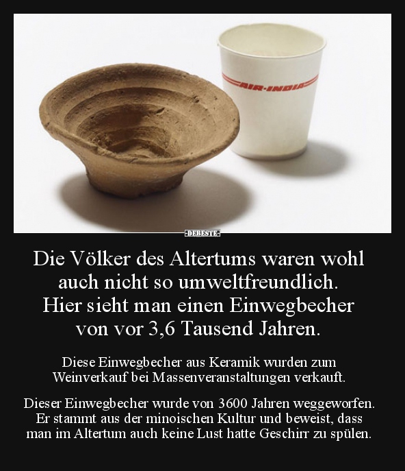 Die Völker des Altertums waren wohl auch nicht so..