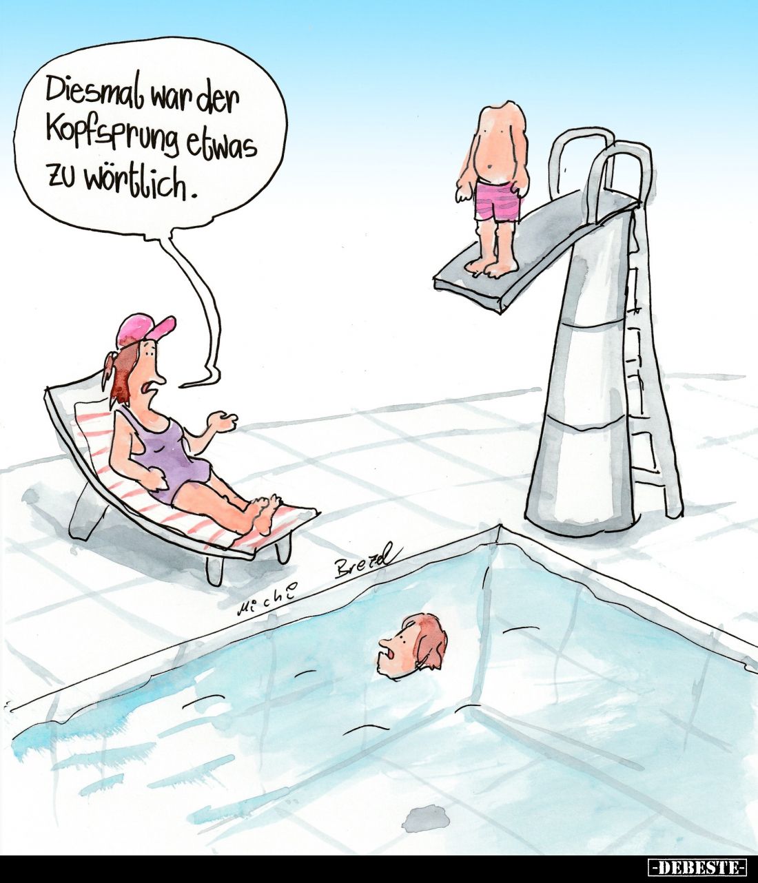 Diesmal war der Kopfsprung etwas zu wörtlich.