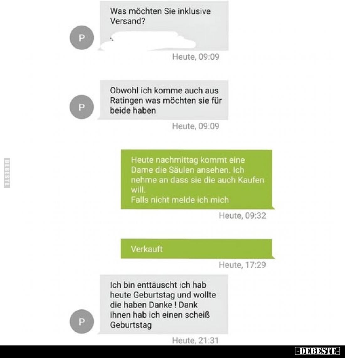 Was möchten Sie inklusive Versand?
Obwohl ich komme auch aus Ratingen was möchten sie für beide haben.
-
Heute nachmittag ...