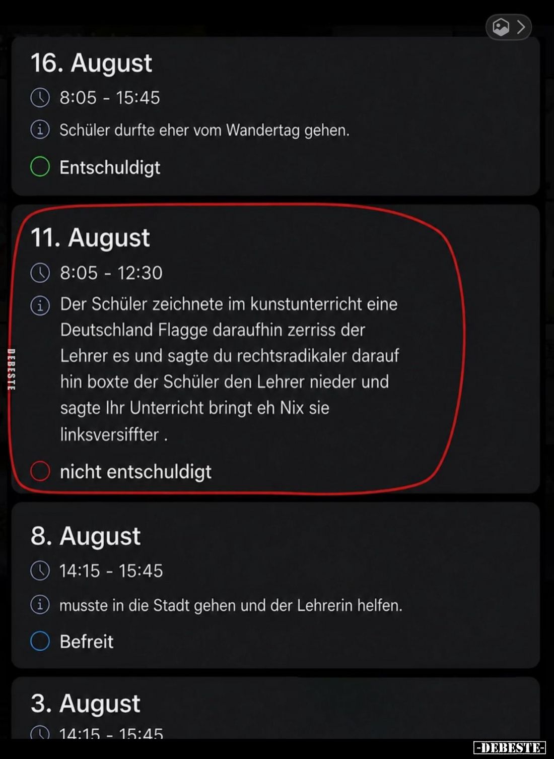 Der Schüler zeichnete im kunstunterricht eine Deutschland Flagge daraufhin zerriss der Lehrer es und sagte du rechtsradikaler...