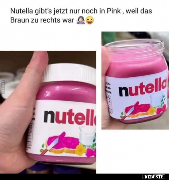 Nutella gibt's jetzt nur noch in Pink.. - Lustige Bilder | DEBESTE.de