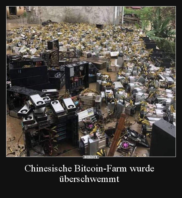 Chinesische Bitcoin-Farm wurde überschwemmt..