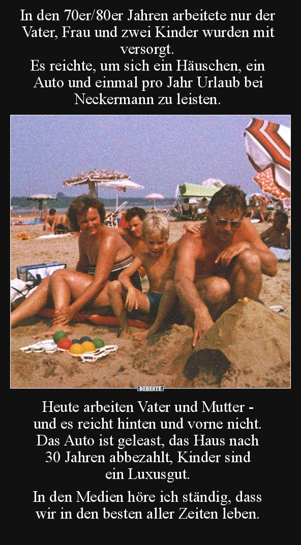 Vater, Frau, Kinder, Auto, Urlaub, Heute