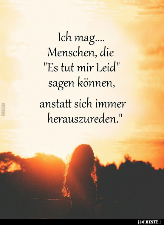 Ich mag Menschen, die "Es tut mir leid" sagen können.. - Lustige Bilder | DEBESTE.de