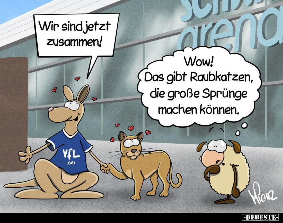 Wir sind jetzt zusammen!
-
Wow! Das gibt Raubkatzen, die große Sprünge machen können.