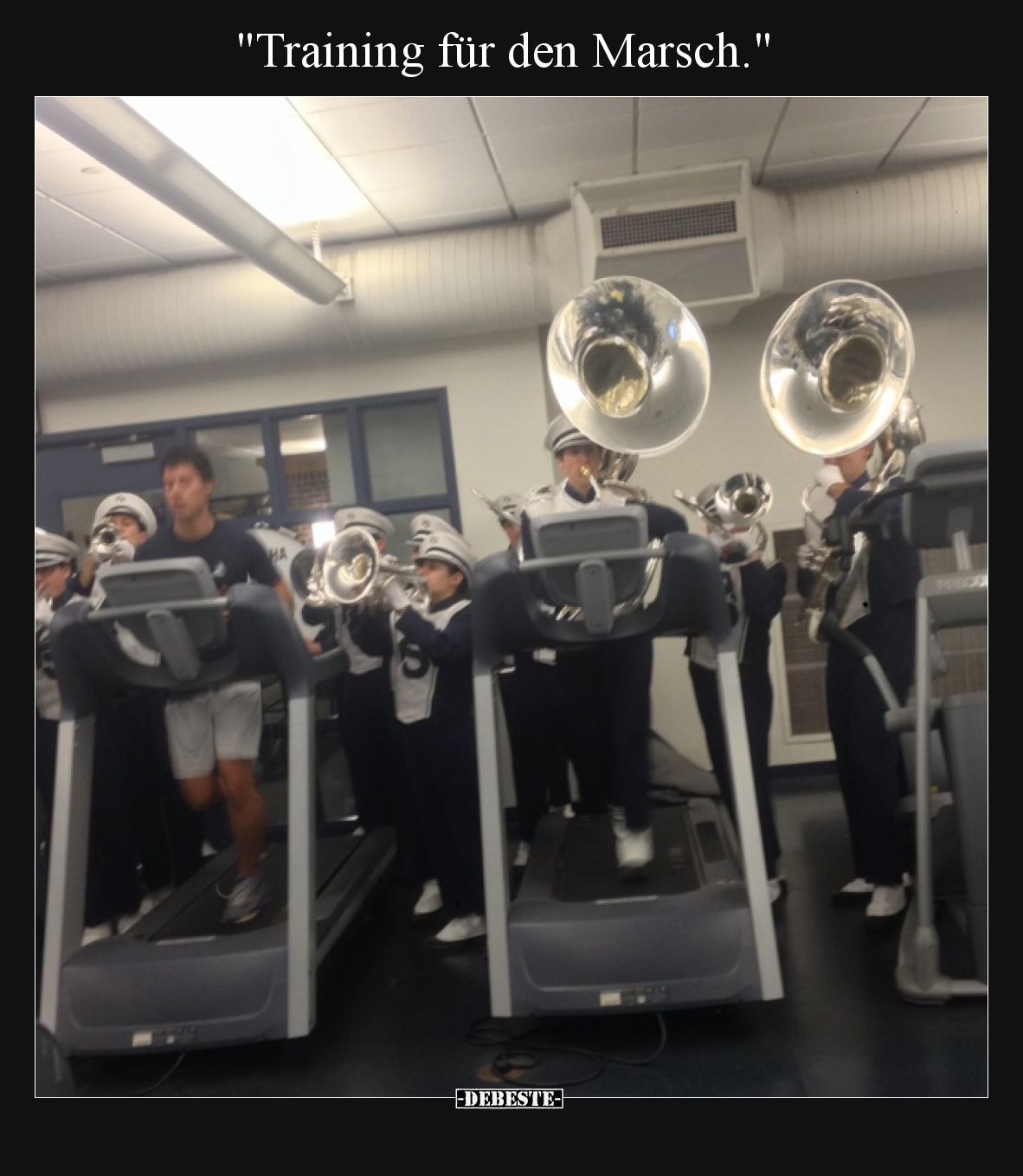 Ich übe vor dem Marsch.