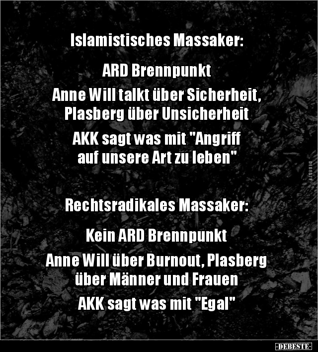 Islamistisches Massaker:  ARD BrennpunktAnne Will talkt.. - Lustige Bilder | DEBESTE.de