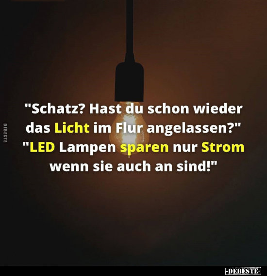 "Schatz? Hast du schon wieder das Licht im Flür.." - Lustige Bilder | DEBESTE.de