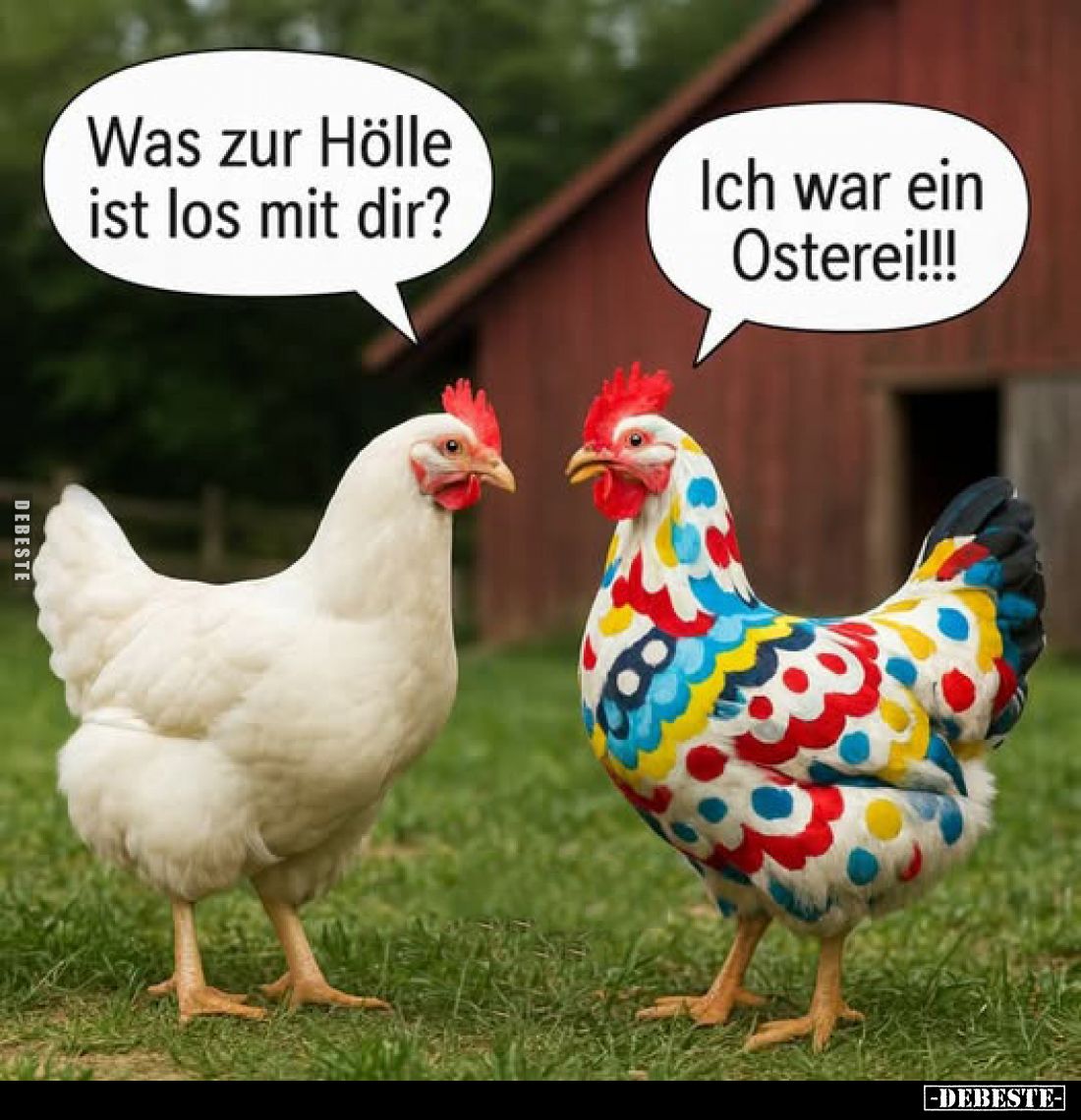 Was zur Hölle ist los mit dir? -
Ich war ein Osterei!!!