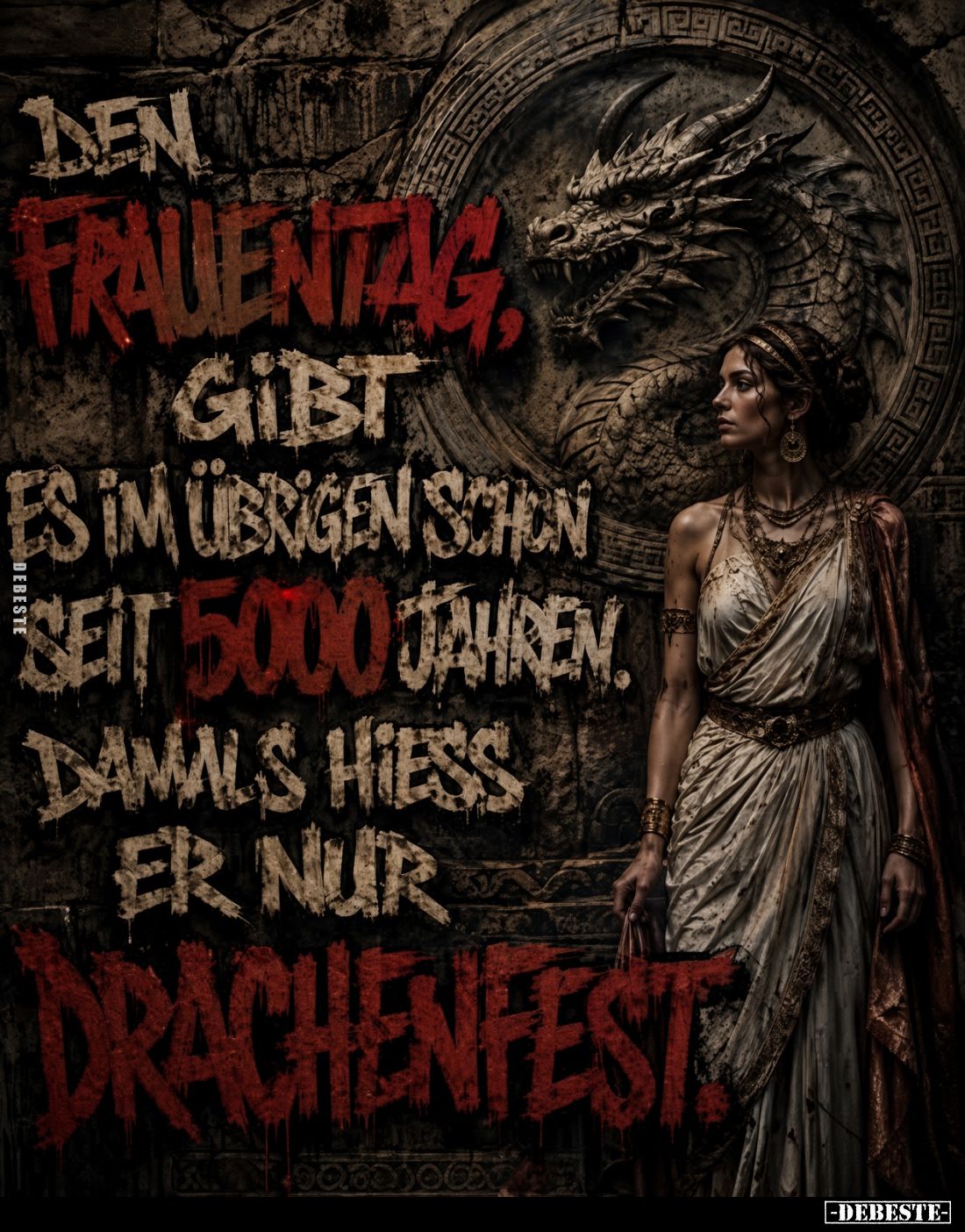 Den Frauentag gibt es im übrigen schon seit 5000 Jahren. Damals hiess er nur
Drachenfest.