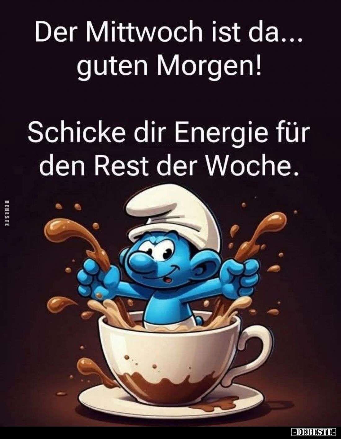 Der Mittwoch ist da... guten Morgen!
Schicke dir Energie für den Rest der Woche.