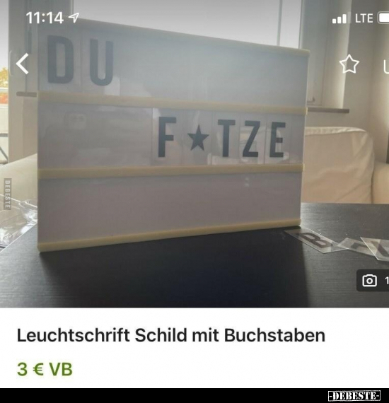 Leuchtschrift Schild mit Buchstaben.. - Lustige Bilder | DEBESTE.de