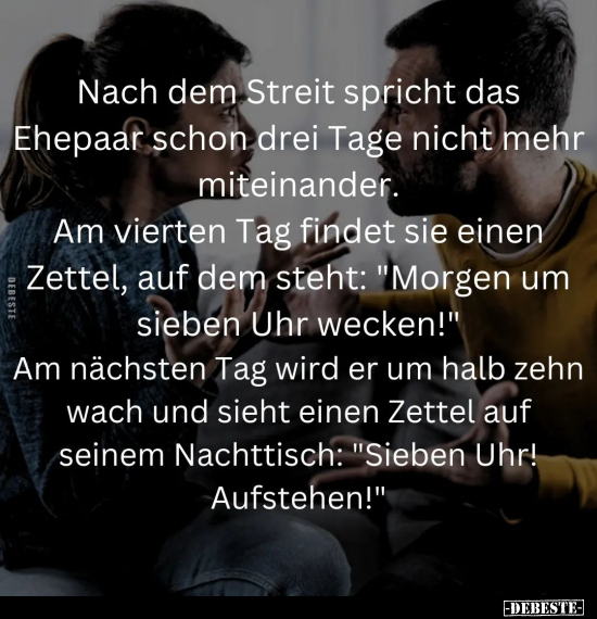 Nach dem Streit spricht das Ehepaar schon drei Tage nicht.. - Lustige Bilder | DEBESTE.de